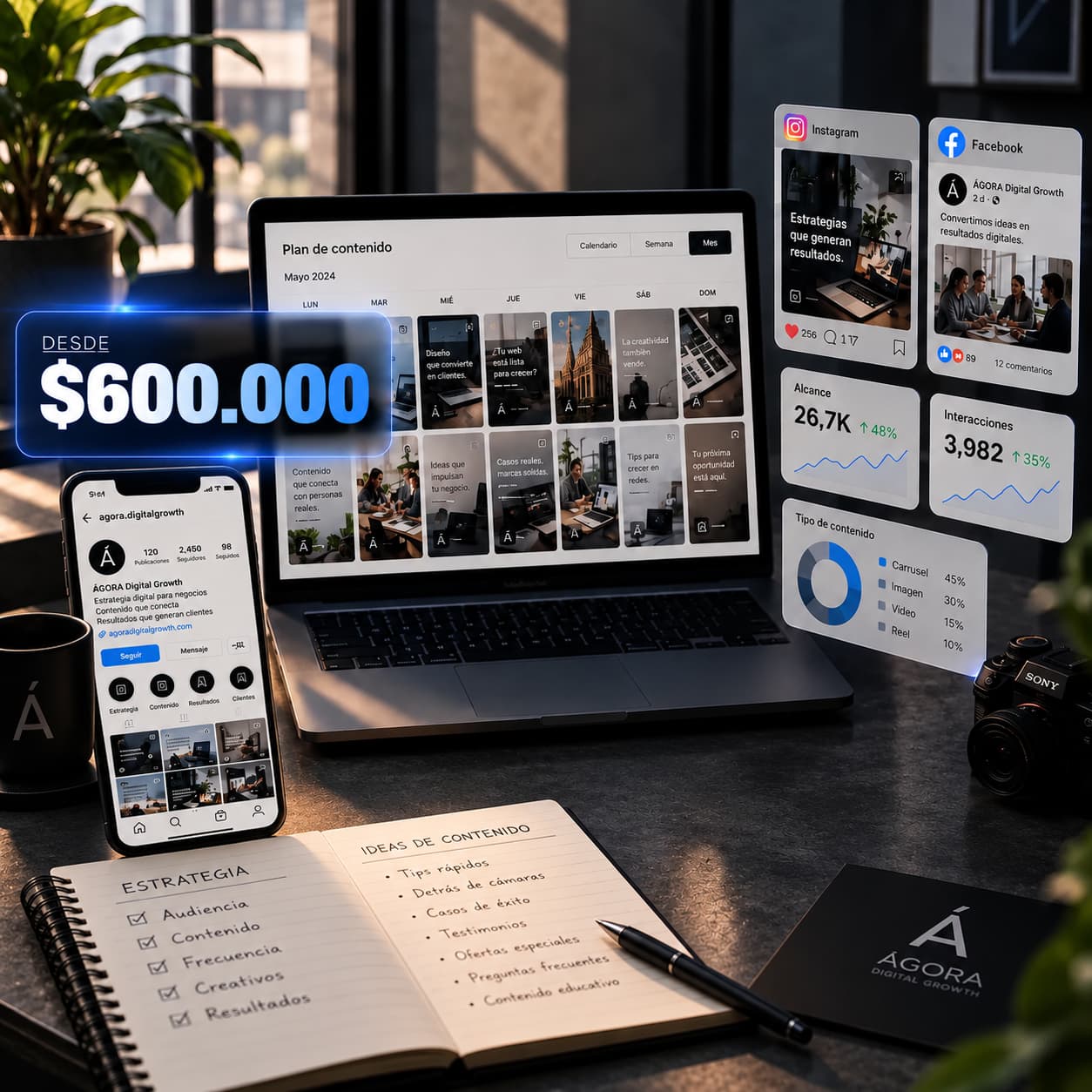 Planificación y creación de contenido para redes sociales