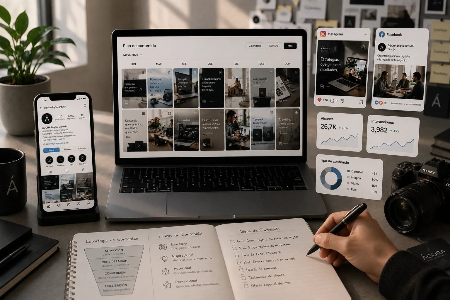 Planificación y creación de contenido para redes sociales